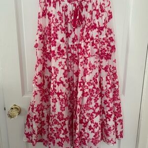 Ro’s Garden Floral Maxi Skirt in Pink